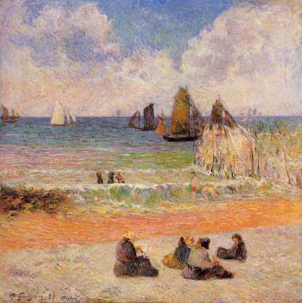 Bathing, Dieppe - Paul Gauguin Painting